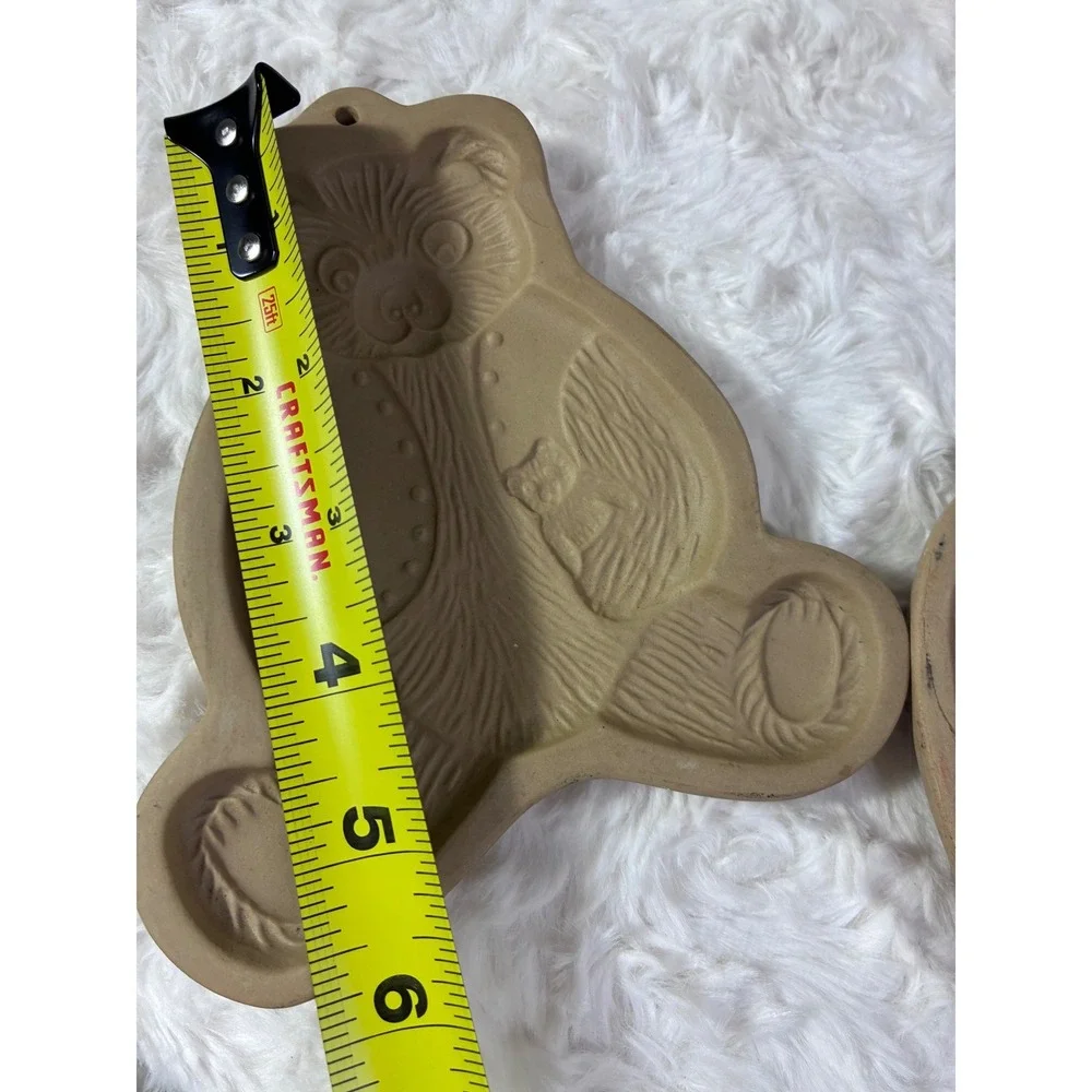 Vintage Brown Bag Cookie Mold  1980's Stoneware Santa Bear Cat Set Hill Design